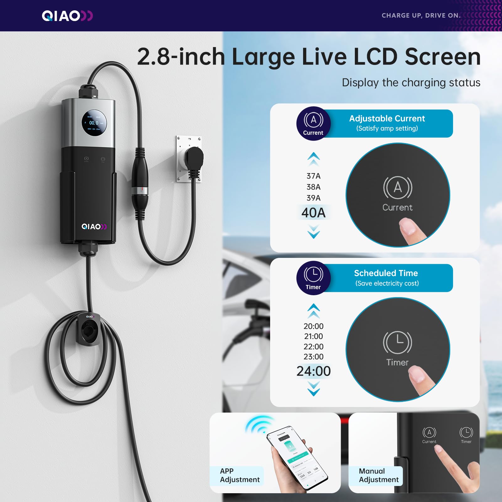 QIAO Level 2 EV Charger SAE J1 - đánh giá và giá Ev Charging Cable